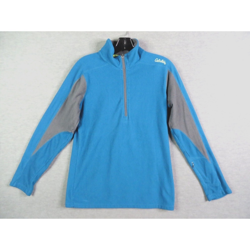Cabelas Womens Jacket M Blue Fleeceโ 1/4 Zip PNW Outdoor Gorp Granolacore Hiking